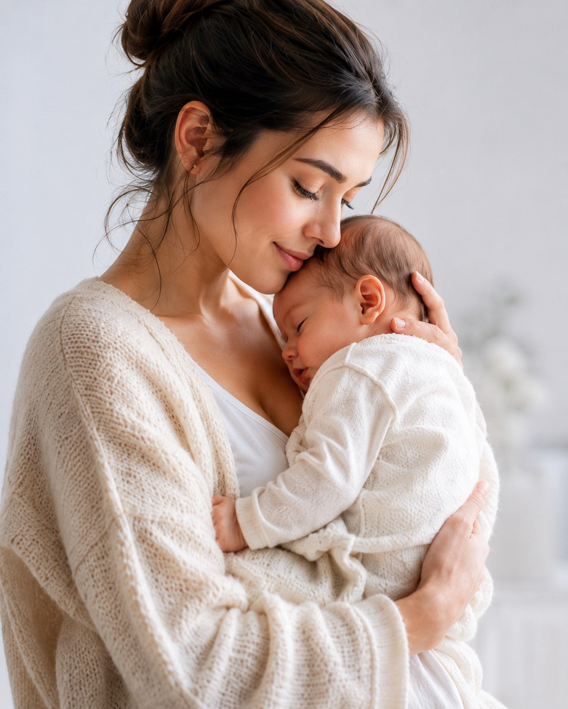 Mother holding her baby